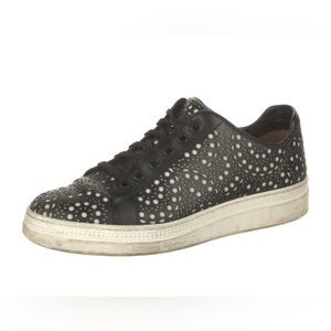 ALAÏA Black Laser-Cut Leather Sneakers | IT 38 (US 8) | Designer Sneakers